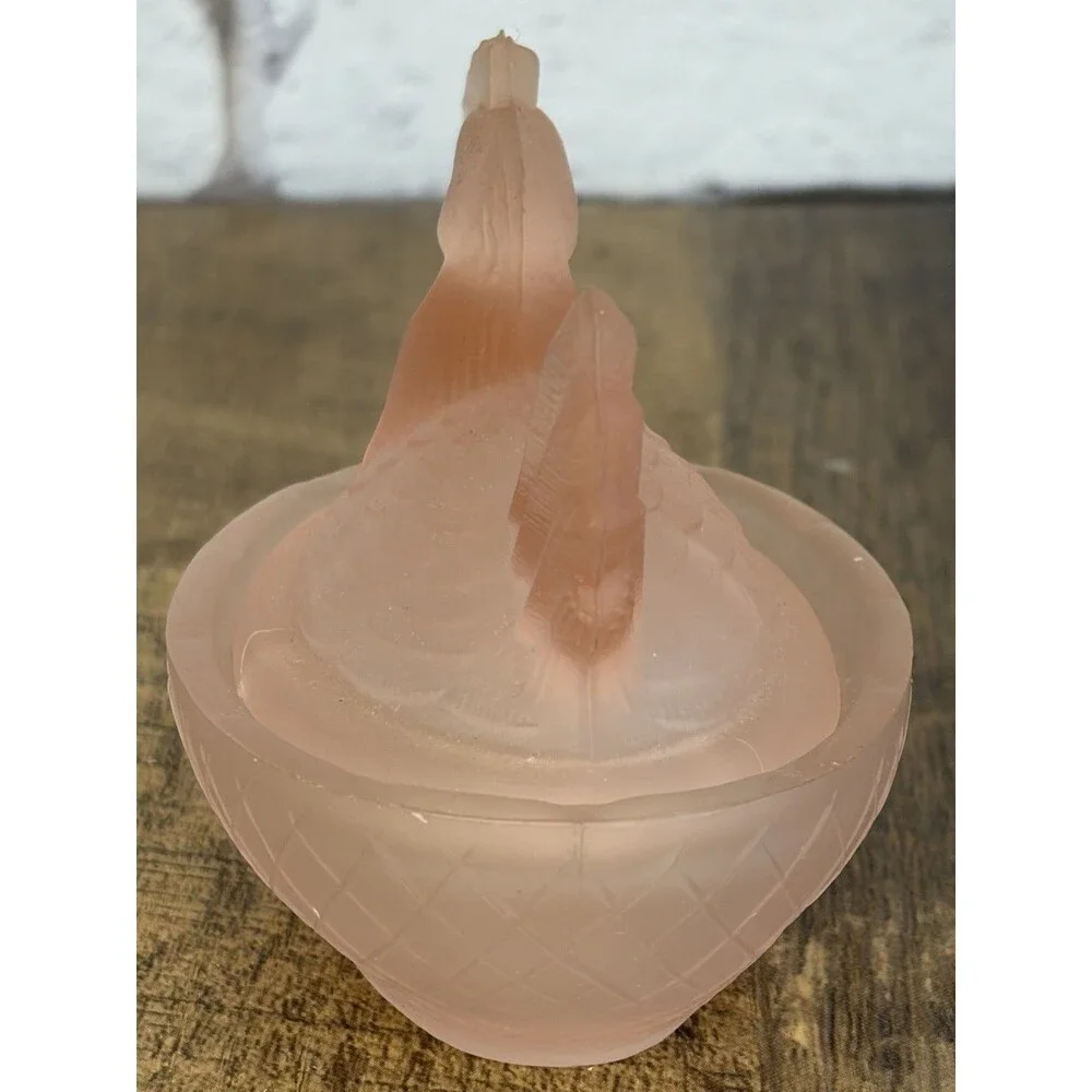 Frosted Pink Hen On Nest Salt Cellar 3.5” Rose’s Closet?